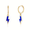 Blue Lightning Hoop Earrings
