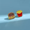 Burger and Fries Enamel Stud Earrings