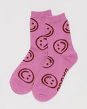 Baggu Crew Sock- Extra Pink Happy
