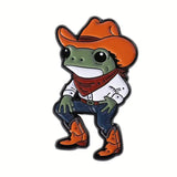 Cowboy frog enamel pin