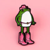 Pink Cowboy Frog Enamel Pin