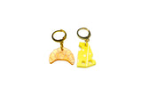 Croissant and Cheese Charm Earring Set