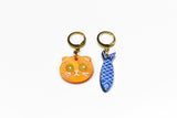 Orange Cat Charm Set