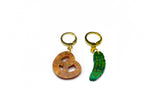 Pretzel and Pickle Charm Earring Set