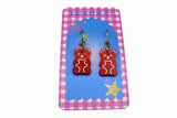 Red Gummy Charm Earring Set