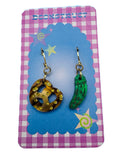Pretzel and Pickle Charm Earring Set