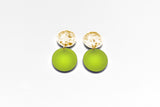 Small Double Bubble Earrings - Frost Chartreuse