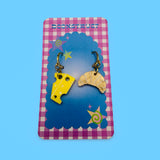 Croissant and Cheese Charm Earring Set