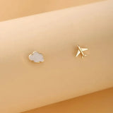 Plane and cloud Stud Earrings