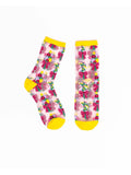 Bouquets All Day Shimmer Sheer Crew Sock