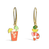 Bloody Mary Earrings - 18k Gold Gilt Enamel