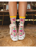 Bouquets All Day Shimmer Sheer Crew Sock