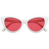 Retro-Mod Cat-Eye Sunglasses - White Super Cat