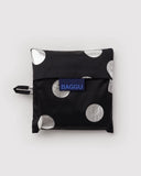 Standard Baggu -Silver Metallic Polka Dot