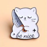 Be nice enamel pin