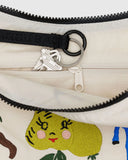 Bagggu Medium Nylon Crescent Bag - Embroidered Painted Prairie