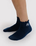 Lettuce Edge Sock Set Of Two- Mahogany & Navy Icons