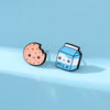 Cookies and Milk Enamel Stud Earrings