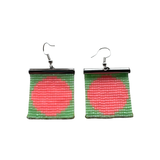 Circle beaded earrings- Mint and Peach