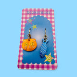 Orange Cat Charm Set