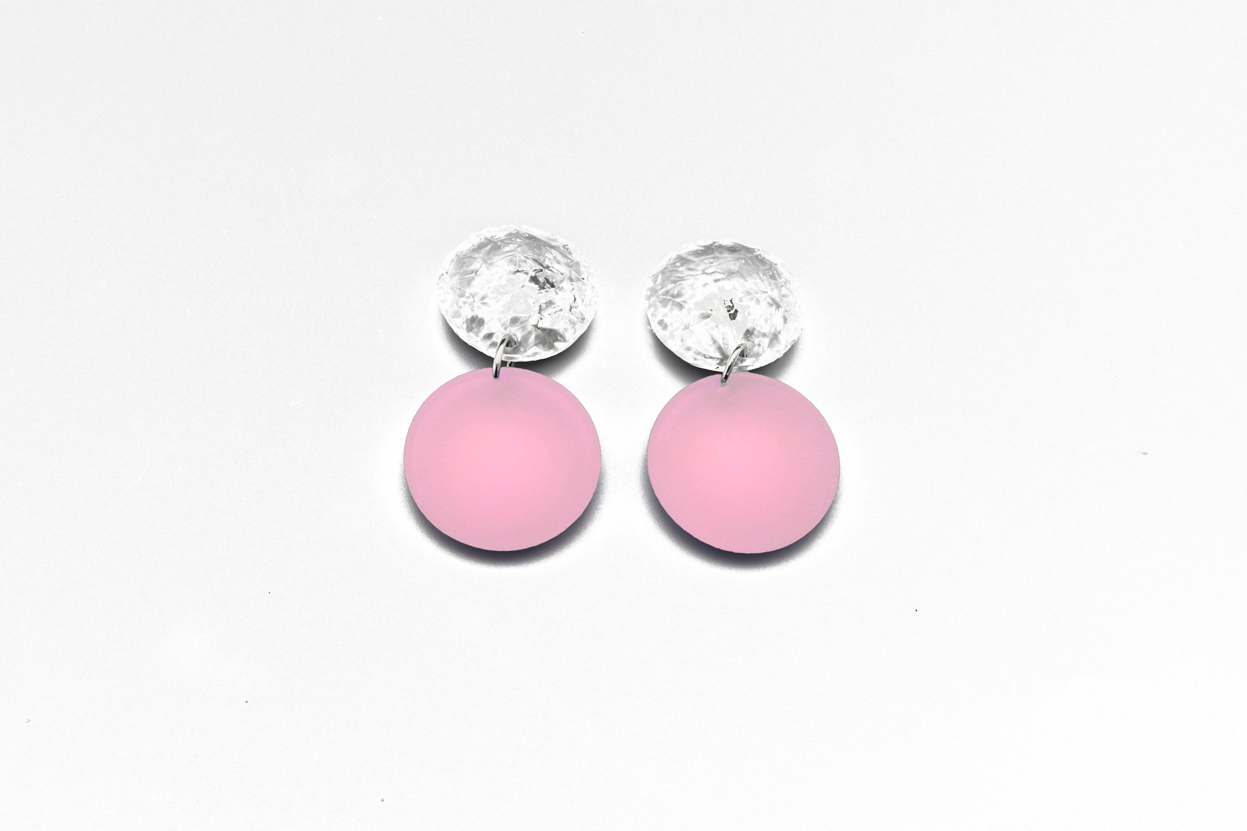 Small Double Bubble Earrings - Frost Pink