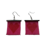 Heart beaded earrings- Pink