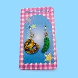 Pretzel and Pickle Charm Earring Set