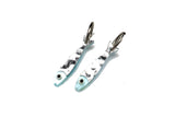 Mini Sardine Hoop Earrings- Silver