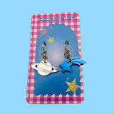 Saturn and Starburst Earring Charm Set