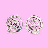 Silver Molten Swirl Earring