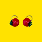 Tomato Earrings on Hoop