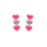 Cats Cats Cats Candy Hearts Earrings