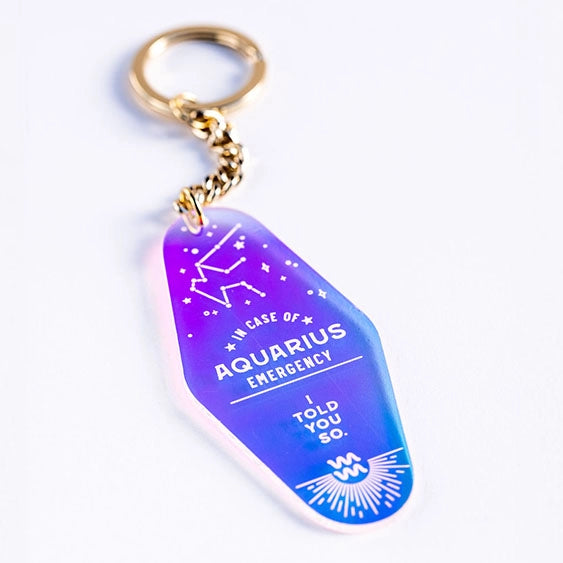 Aquarius Holographic Keychain