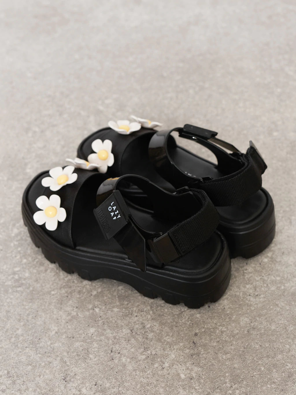 Melissa X Lazy Oaf Women's Kick Off Sandals - Black Daisy