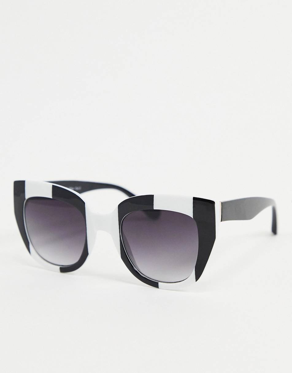 AJ Morgan large sunglasses in black and white stripe