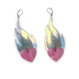Love A La Flambe Earrings i Holographic Glitter