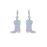 Space Cowboy Boot Earrings Iridescent - Dangles