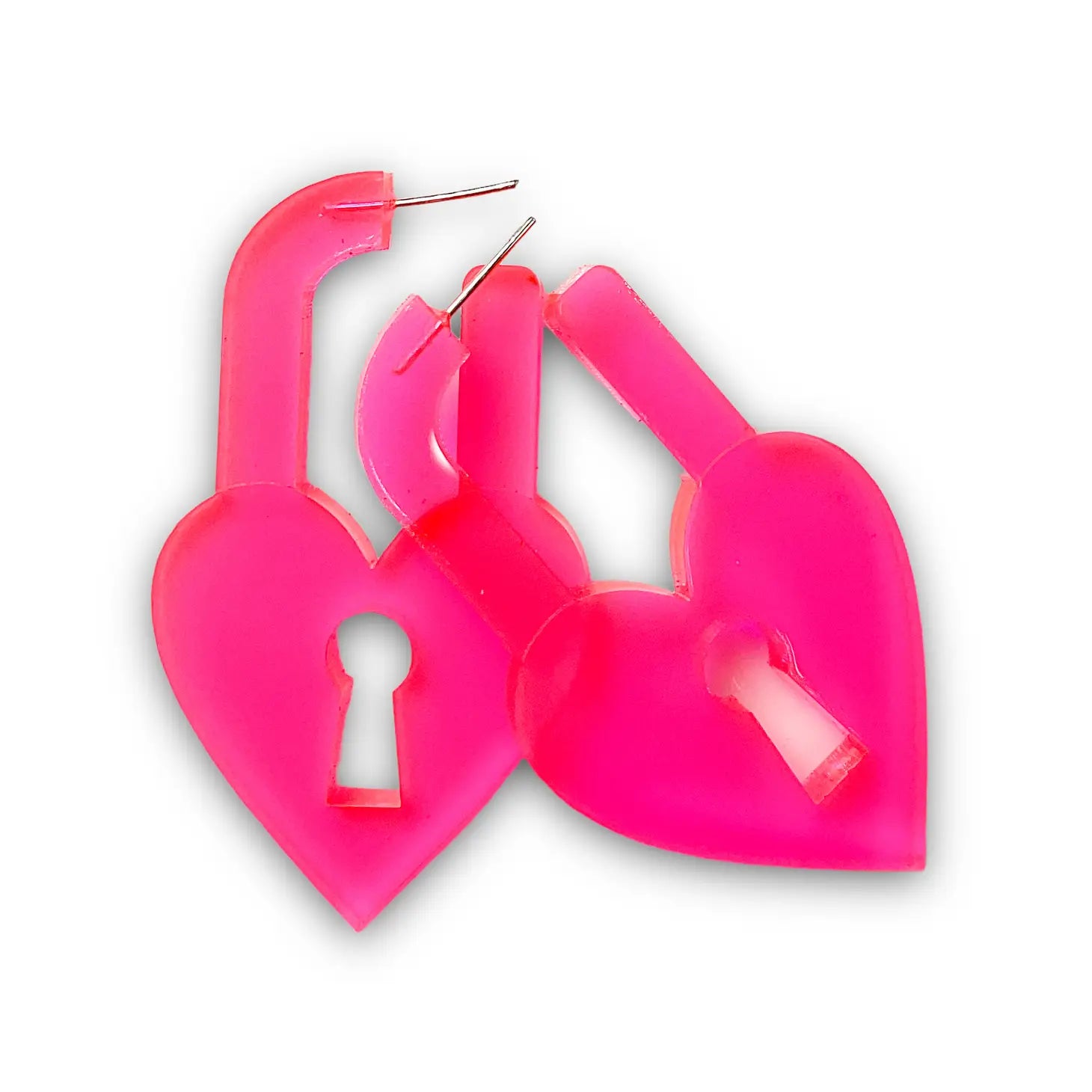 Locky In Love Earrings- Pink