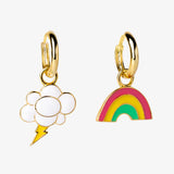 Hoop  Earrings- Rainbow/Cloud