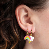 Hoop  Earrings- Rainbow/Cloud
