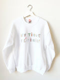 Maison Corazon- Mystique Feminin Sweatshirt- White Silver