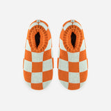 Verloop Checkerboard Sock Slippers- Flame Jade