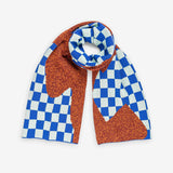 Verloop Scarf-CHECKERBOARD SPILL BIG KNIT SCARF- Jade, Cobalt