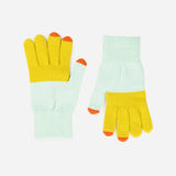 Colorblock Touch Screen Gloves- Jade, Golden Olive