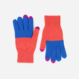 Colorblock Touch Screen Gloves- Cobalt, Melon
