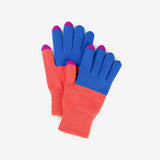 Colorblock Touch Screen Gloves- Cobalt, Melon