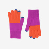 Colorblock Touch Screen Gloves- Poppy, Magenta