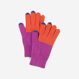 Colorblock Touch Screen Gloves- Poppy, Magenta