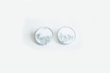 Concrete Framed Earrings - Medium Stud