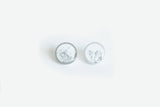 Concrete Framed Earrings - Small Stud